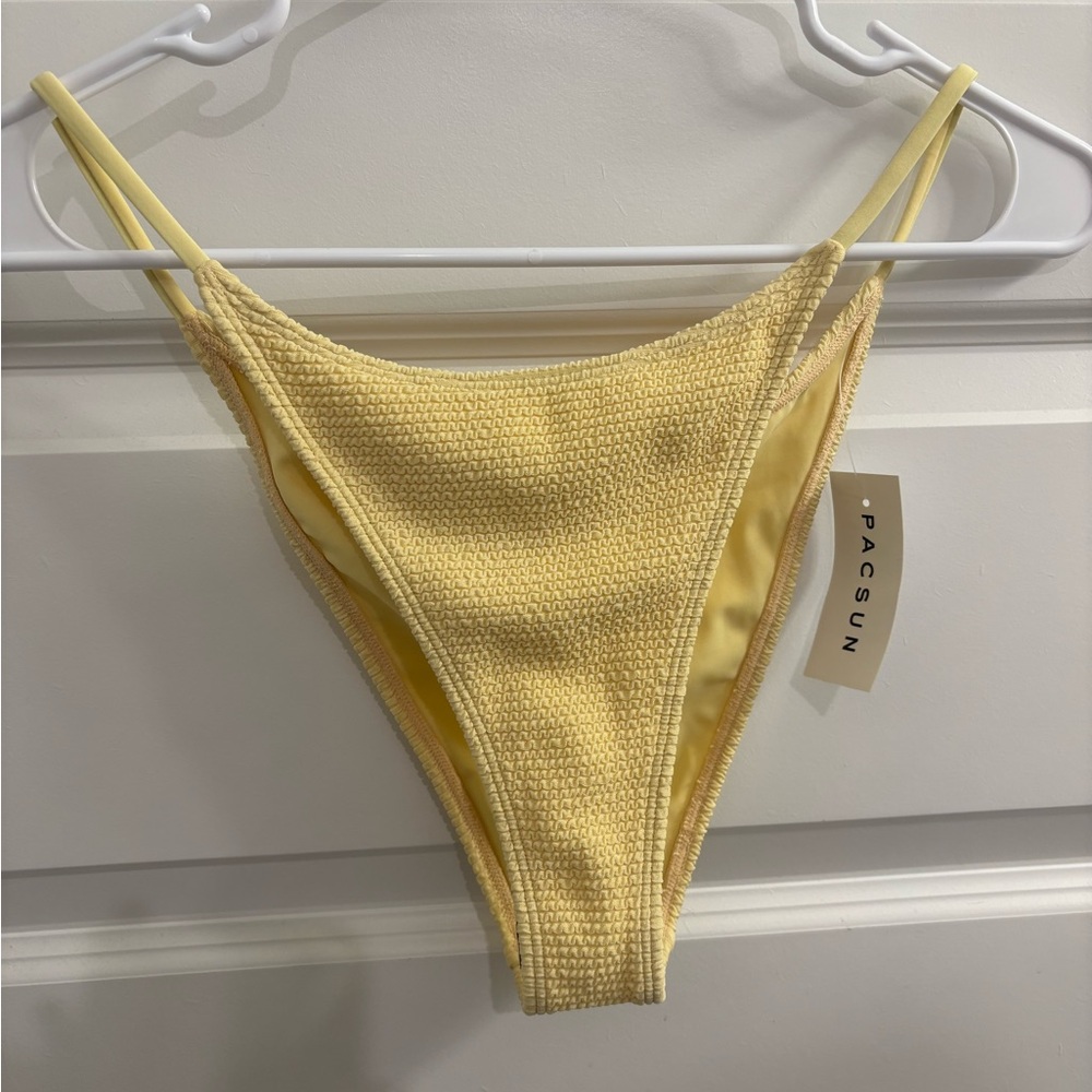 PacSun Swim Yellow Textured Bikini Bottom